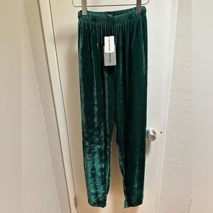 Balenciaga men’s Velvet Green Sweatpants Wide-Leg Size XS